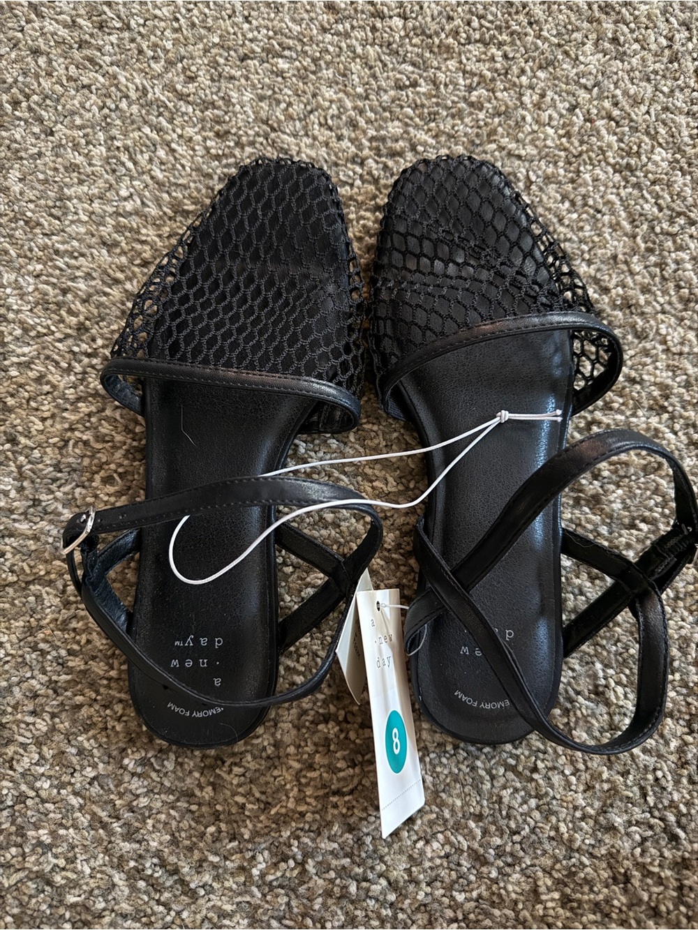 Target brand A New Day size women’s 8, black net sandals